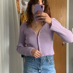 Purple cardigan